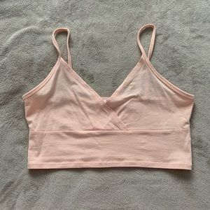 garage wrap crop cami in light pink